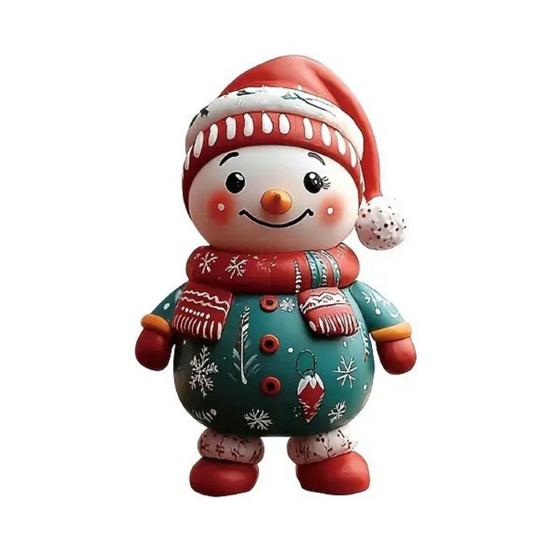 2D Acrylic Christmas Hanging Pendant Cartoon Flat Snowman Santa Car Rearview Mirror Charm for Xmas Tree Backpack Decoration Car Interior Accessories