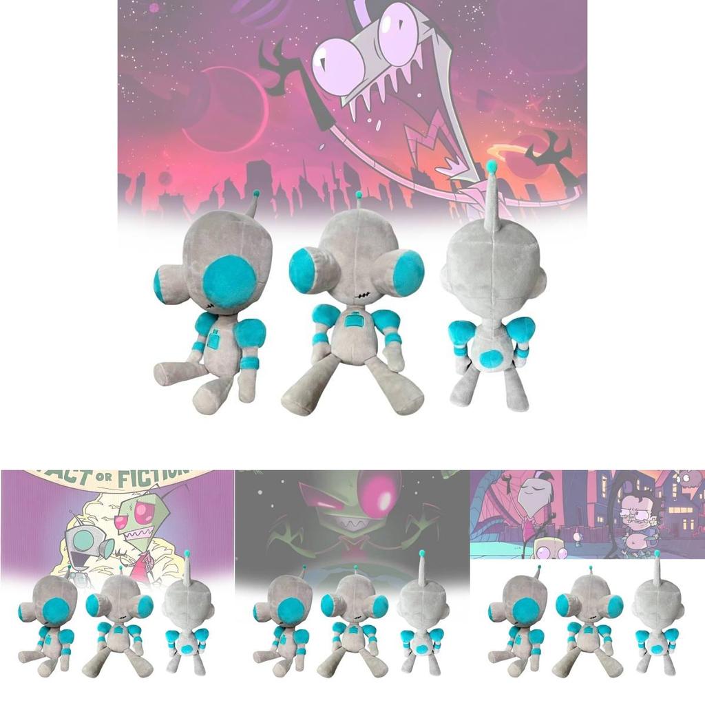 Invader Zim Plush Doll Soft Alien Toy For Fans Of Enter The Florpus 30cm Gray