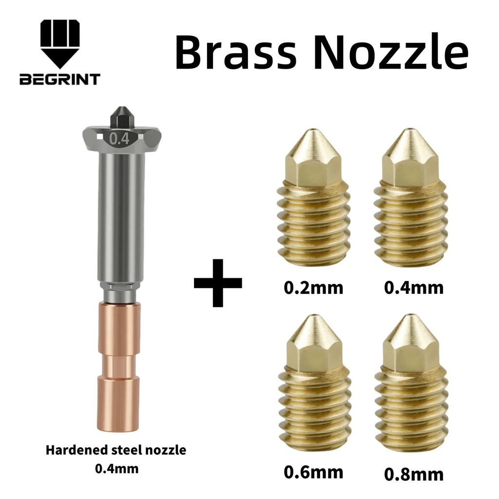 High Temp Wear Copper Brass Hardened Steel Nozzle Kit for Anycubic Kobra 3 Max Combo 0.2/0.4/0.6/0.8mm Hotend 3D Printer Parts.