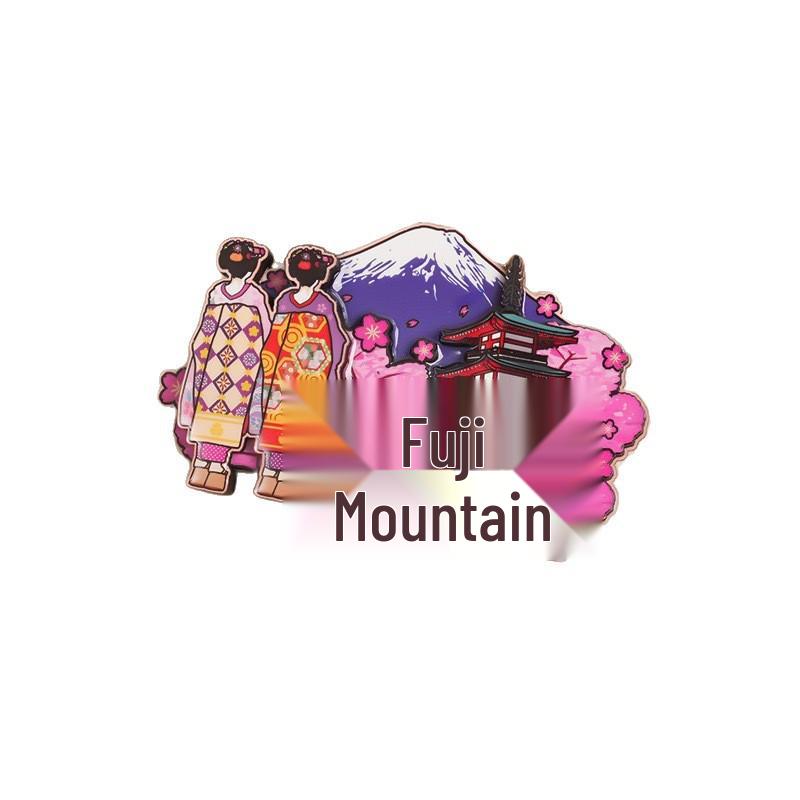 Japanese Epoxy Wood Refrigerator Magnets - Cute Cartoon Cultural Souvenirs, Soft Magnetic