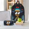 3Pcs Villainous Comdy Merch Backpack Set for Boy Girl Pen Bags Bookbag Sets with Lunch Box For School Students Daypack