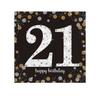 Black and Gold 21st Birthday Napkins