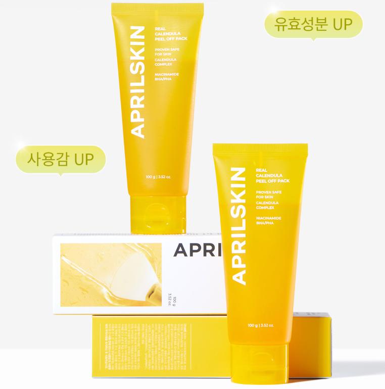Aprilskin Calendula Peel-Off Pack 100g – Soothing & Pore Care (+Jelly Brush Gift)