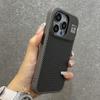 Soporte de lente metálico gris titanio funda de teléfono de fibra de carbono para iPhone 15 14 13 Pro Max totalmente a prueba de golpes botón metálico cubierta trasera dura