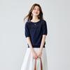 Women's Mulberry Silk Blend Crochet Knit T-Shirt