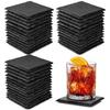 Nordic Black Natural Slate Square Coasters - Hot Selling Unique Coffee & Teacup Coasters