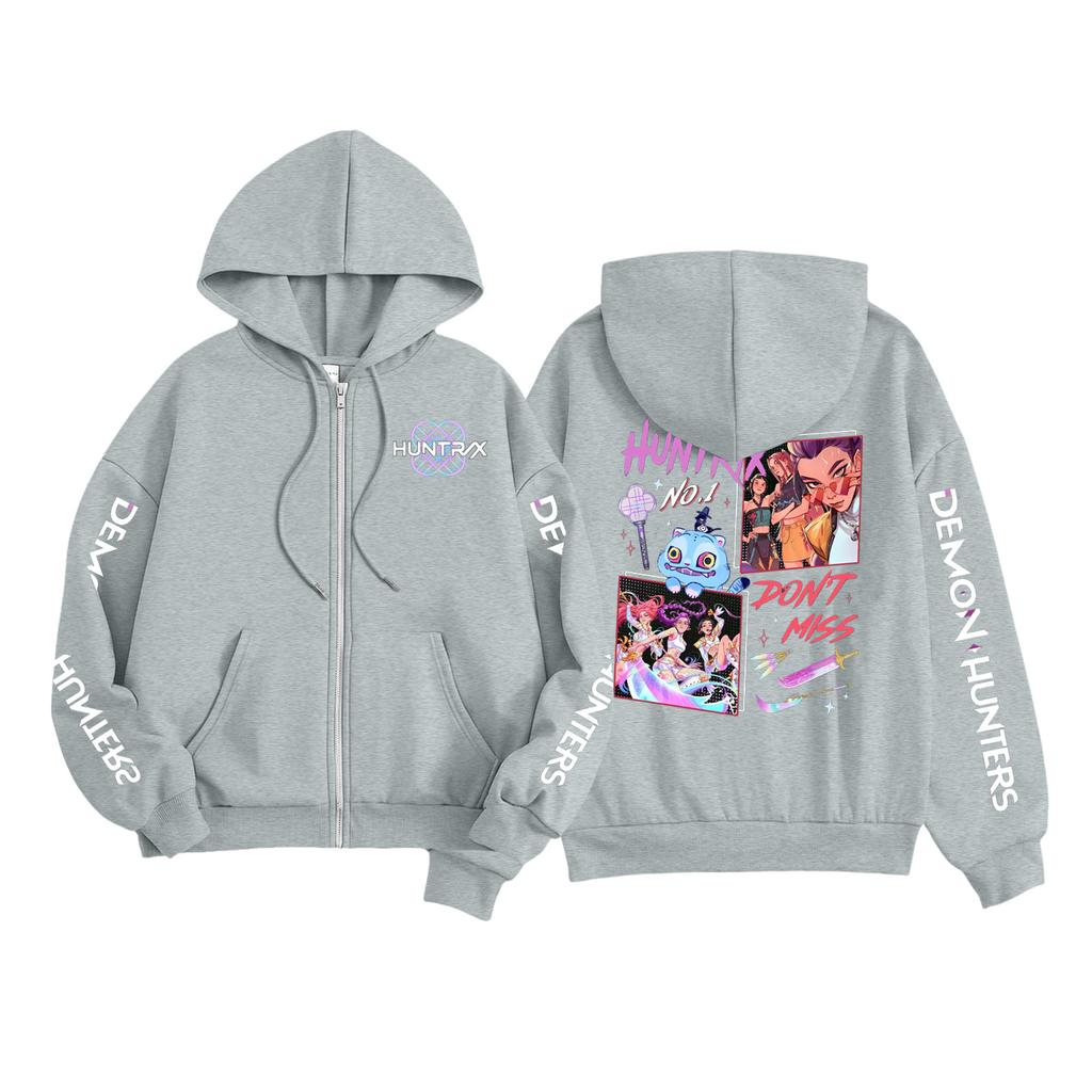 Kids Fashion Women's Lightweight Long Sleeve Zipper Hoodie Printed Hoodie With Pockets