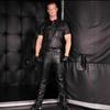 European & American Men's Solid Color Stretch PU Leather Motorcycle Pants