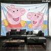 Peppa Pig Wall Tapestry, Aesthetic Printed Fabric Blanket, Suitable for Bedroom, Living Room, and Home Decor.