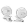Ventilador con Clip ABS 720 Grados 3 Velocidades Silencioso USB Alimentado por Batería Mini Ventilador para Escritorio Oficina