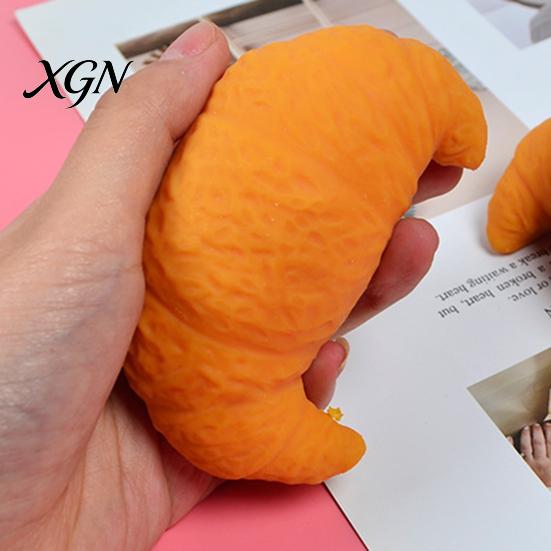 Fidget Stressbold TPR Simulering Croissant Klemmelegetøj Lindring Brødform Anti-stress Sensorisk Afspænding Simuleret Mad