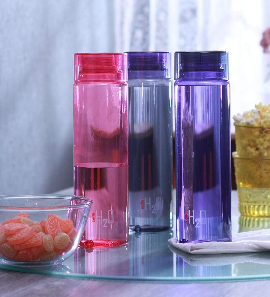 Reusable 1L Water Bottles Set For Home Office Gym Travel Use With Leakproof Lid And Unbreakable BPA-Free Design In Vibrant Multicolor Style