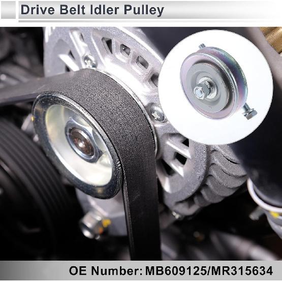 Drive Belt Idler Pulley for Mitsubishi Montero Sport 1997-2004 Serpentine Tensioner Pulley Idler No.MB609125/MR315634 1 Pc