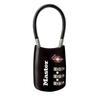TSA Lock Dial Combination Lock Compact 30mm Width 80mm Cable Length Suitcase Travel Bag Security Lock 4688JADBLK Black