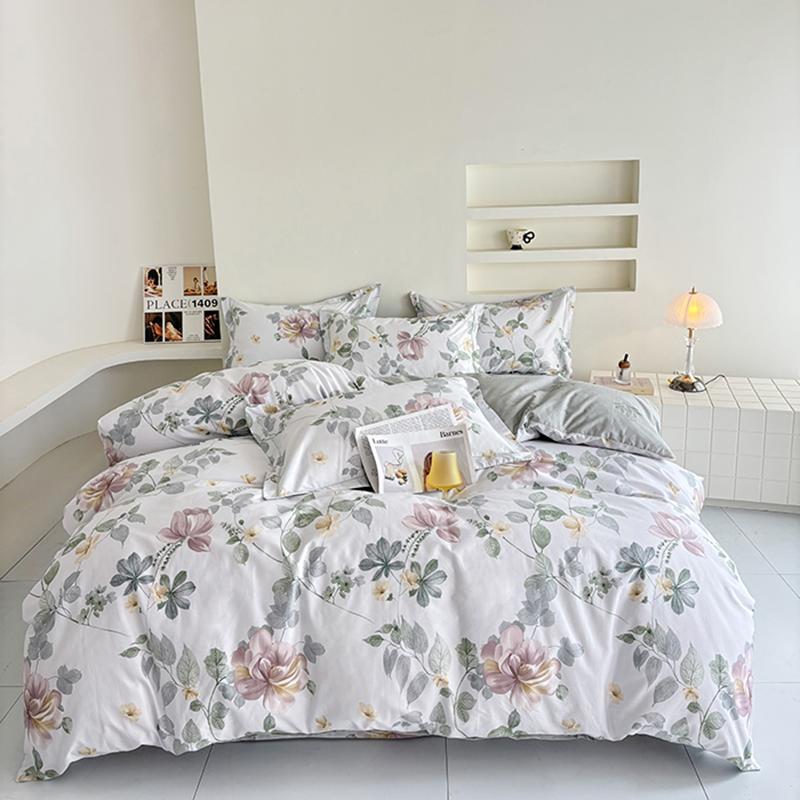 100% Cotton Printed Duvet Cover Set 3PC Soft Skin Friendly Bedding With One Quilt Cover And Two Pillowcases