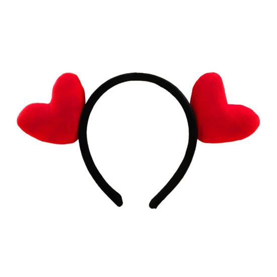 

Обруч для волосся з декором у вигляді червоного серця Легкий еластичний обруч для волосся Обруч на День святого Валентина Жіночий універсальний аксесуар для волосся чорний