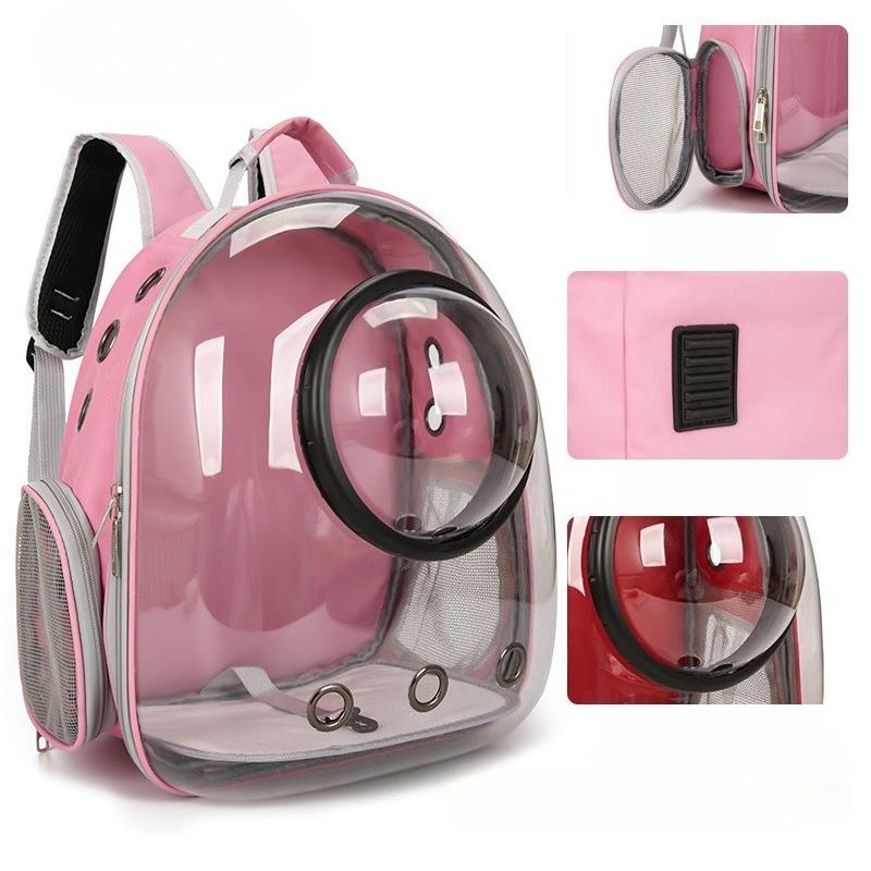 

Сумка для переноски кошек, космические рюкзаки для домашних животных, дышащий портативный прозрачный рюкзак для переноски щенков и собак, космические капсульные сумки pet carrier розовый