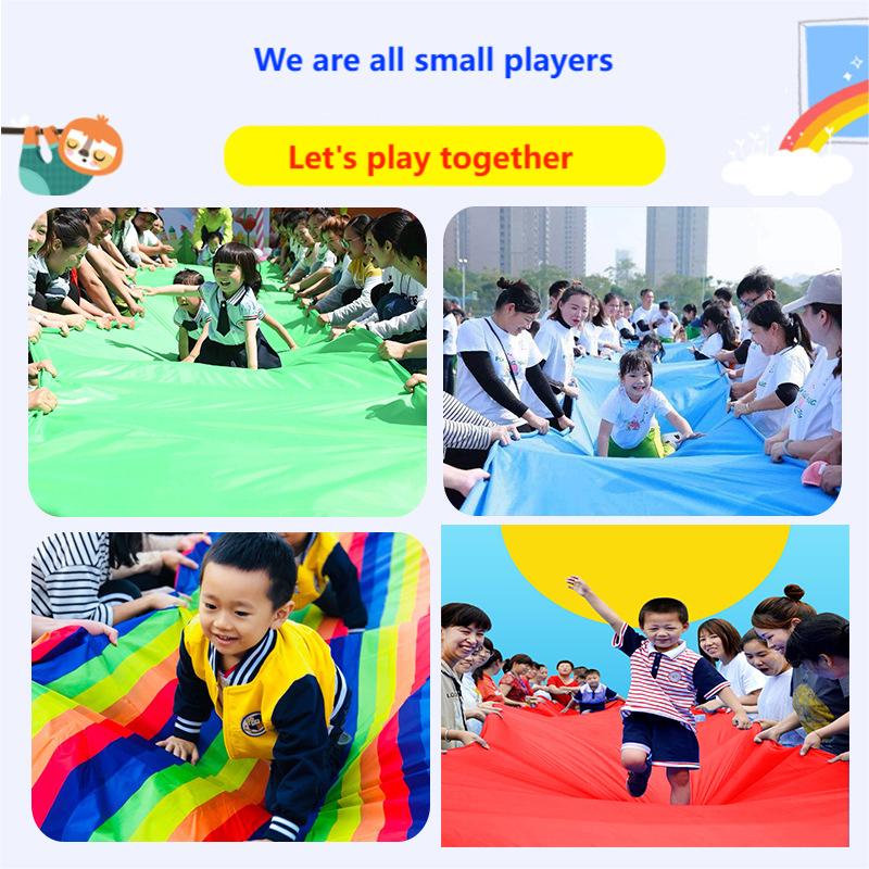 Parent Child Game Rainbow Slippery Cloth Outdoor Sports Team Building Equipment Kindergarten Sports Competition Activities Toys