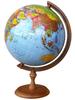 Globus 320Mm Political + Time Zones + Stand Wood Zachem-Głowala