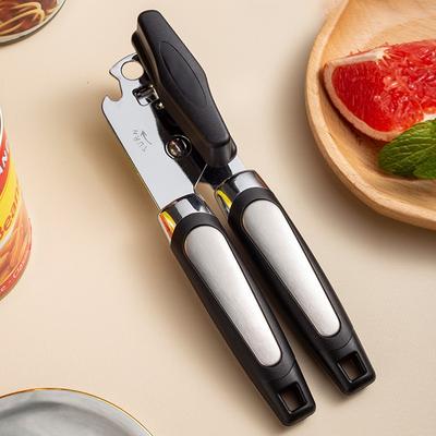 Abridor de latas profissional de aço inoxidável abridor de garrafas de cerveja e vinho com corte lateral abridor de latas manual acessórios de cozinha utensílios de bar de jantar