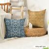 Funda de Cojín con Estampado Estilo Lavado Vintage Funda de Almohada de Lino Natural Funda de Cojín con Estampado a Doble Cara Para Sofá Decoración del Hogar