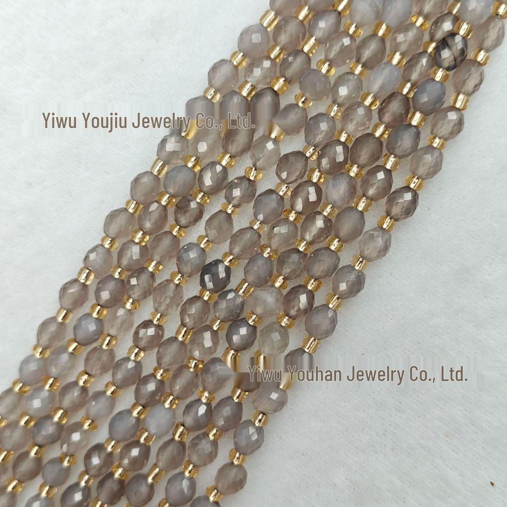 Handgefertigte facettierte Naturstein-Reiskörner, 6-8-10 mm für DIY-Schmuck