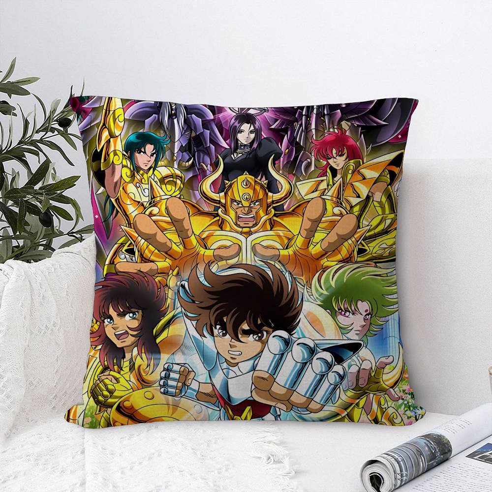 Japanese Hot Anime S-Saint Seiya Personalized Picture Text Home Decorative Pillows Household Gifts 45x45cm