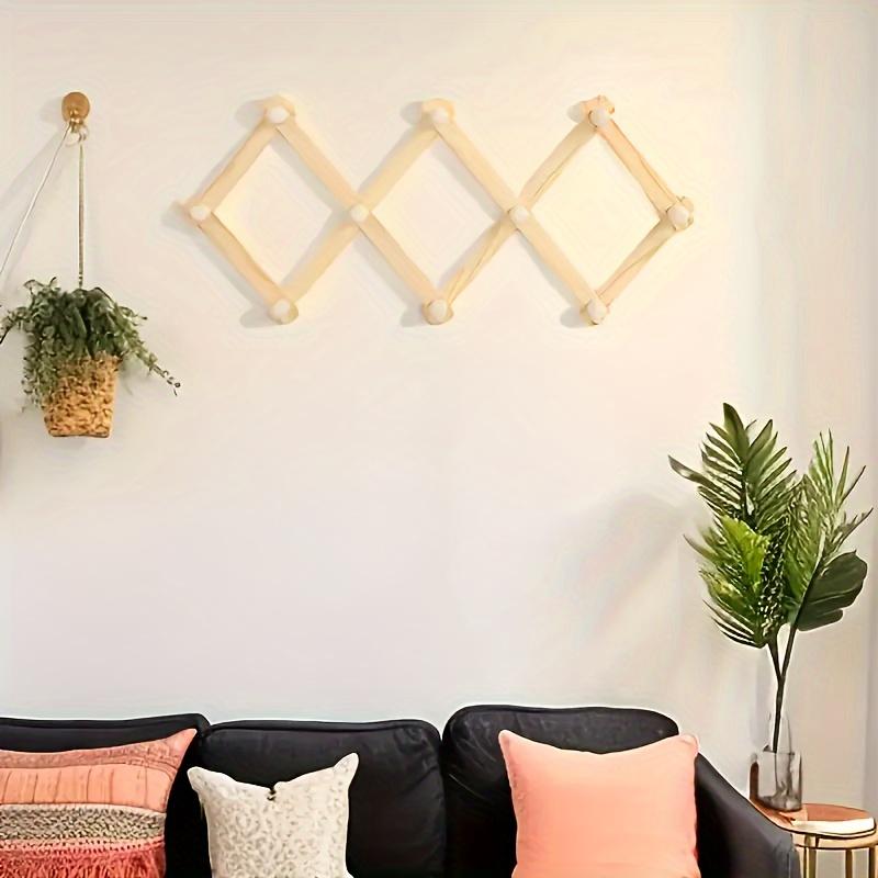 1pc Bohemian Style Retractable Wall Coat Rack for Hats, Jackets, Necklaces, Towels, Hats, Belts, Scarves, Kitchen Utensils Wall Hanging Rack