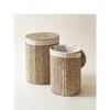 Nordic Style Woven Paper Rope Laundry Hamper With Lid Large Capacity Storage Basket Bedroom Living Room Toy Clothing Organizer