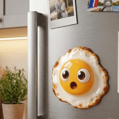 2D Flacher Eier Kühlschrankmagnet Simulation Küchen Dekoration Magnet Lustiger Magnetischer Kühlschrankaufkleber Geschenk