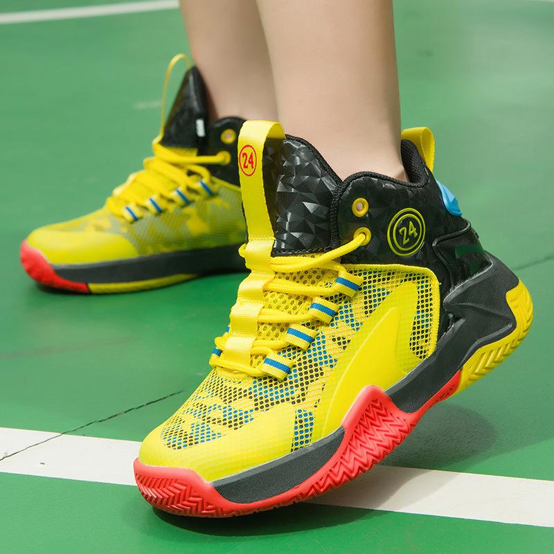 Boys Cool Sneakers 2025 Four Seasons Children's Personalized Breathable Shoes Medium and Older Boys Trendy Fashion Basketball Shoes