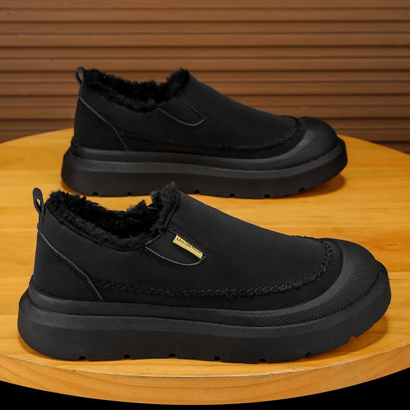 

Mens Trendy Large Size Soft Sole Heightened Winter Warm Fur Snow Boots Padded Lined Ankle Boots Anti-slip Hiking Casual Sports Loafers 39