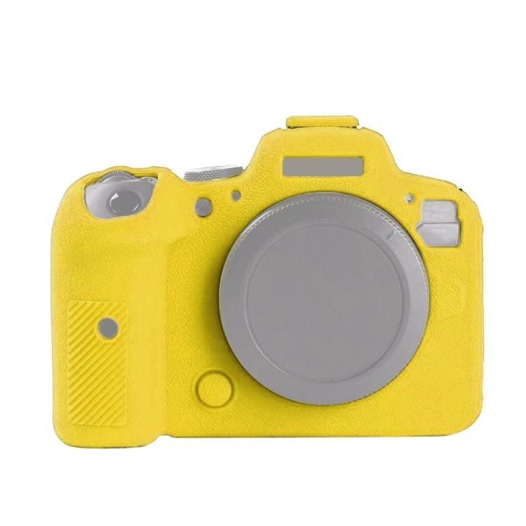 

For Canon EOS R6 Litchi Texure Soft Silicone Case жовтий