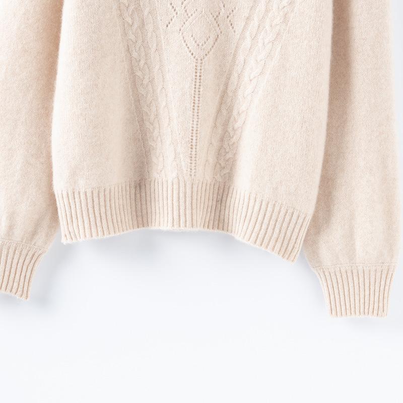 Women's Cashmere Sweater Qinghe Cashmere 30% Cashmere 70% Wool Autumn and Winter Cashmere Pullover Soft and Warm