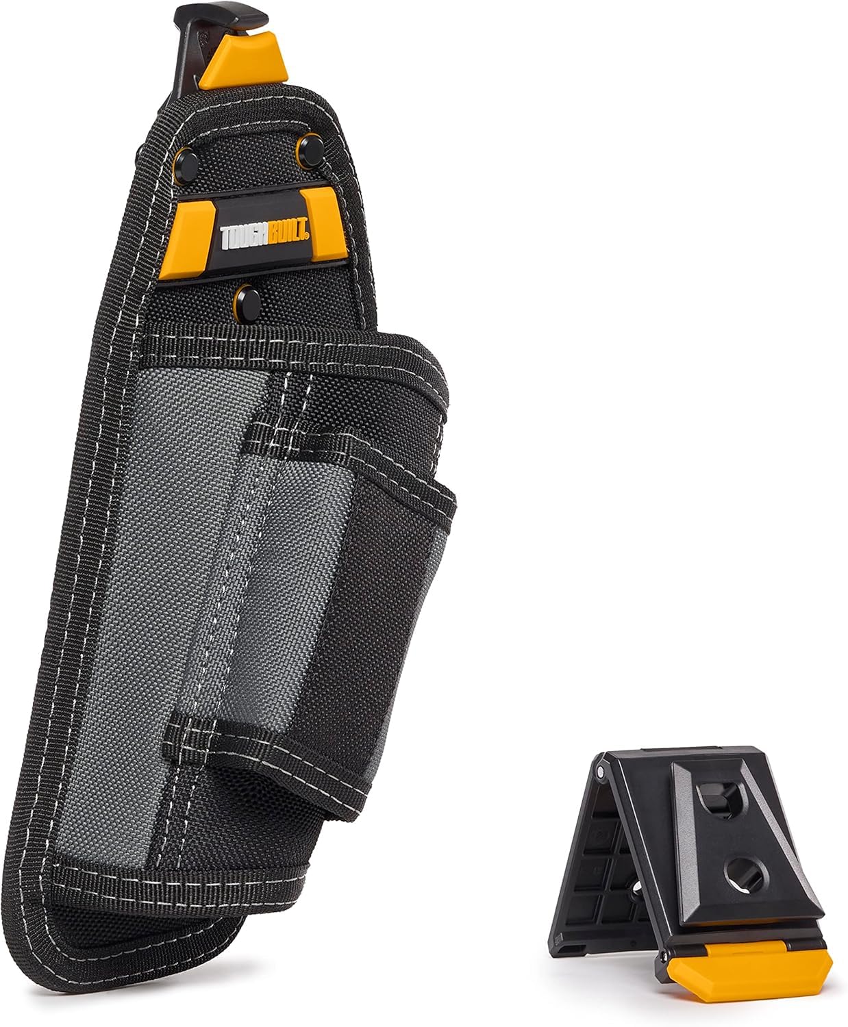 

ToughBuilt TB-CT-31-A Hammer Holster: Durable 6-ply construction, ClipTech pouch clip/insert, nail puller sleeve, 2 pockets/loops.