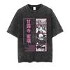 Men's T-shirt Anime Demon Slayer Printed Washed Vintage Loose Fit Women's Short-sleeved Tee Oversized Gym Y2k Clothes Top Summer