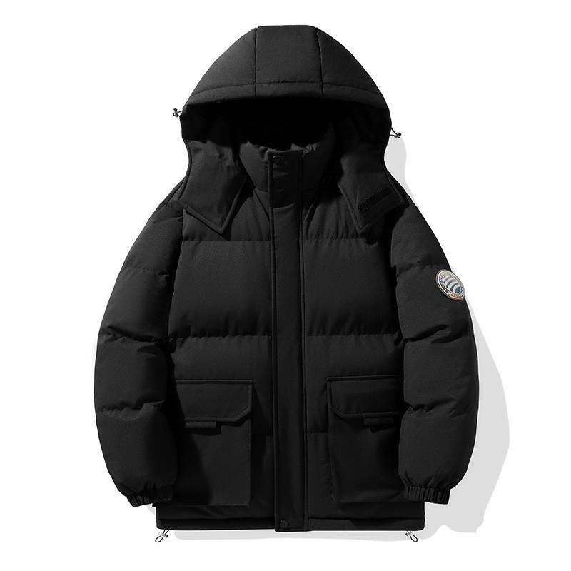 Men's Winter Thickened Fleece Cotton-Padded Jacket Outdoor Sports Hooded Mountaineering Workwear Warm Couple's Coat