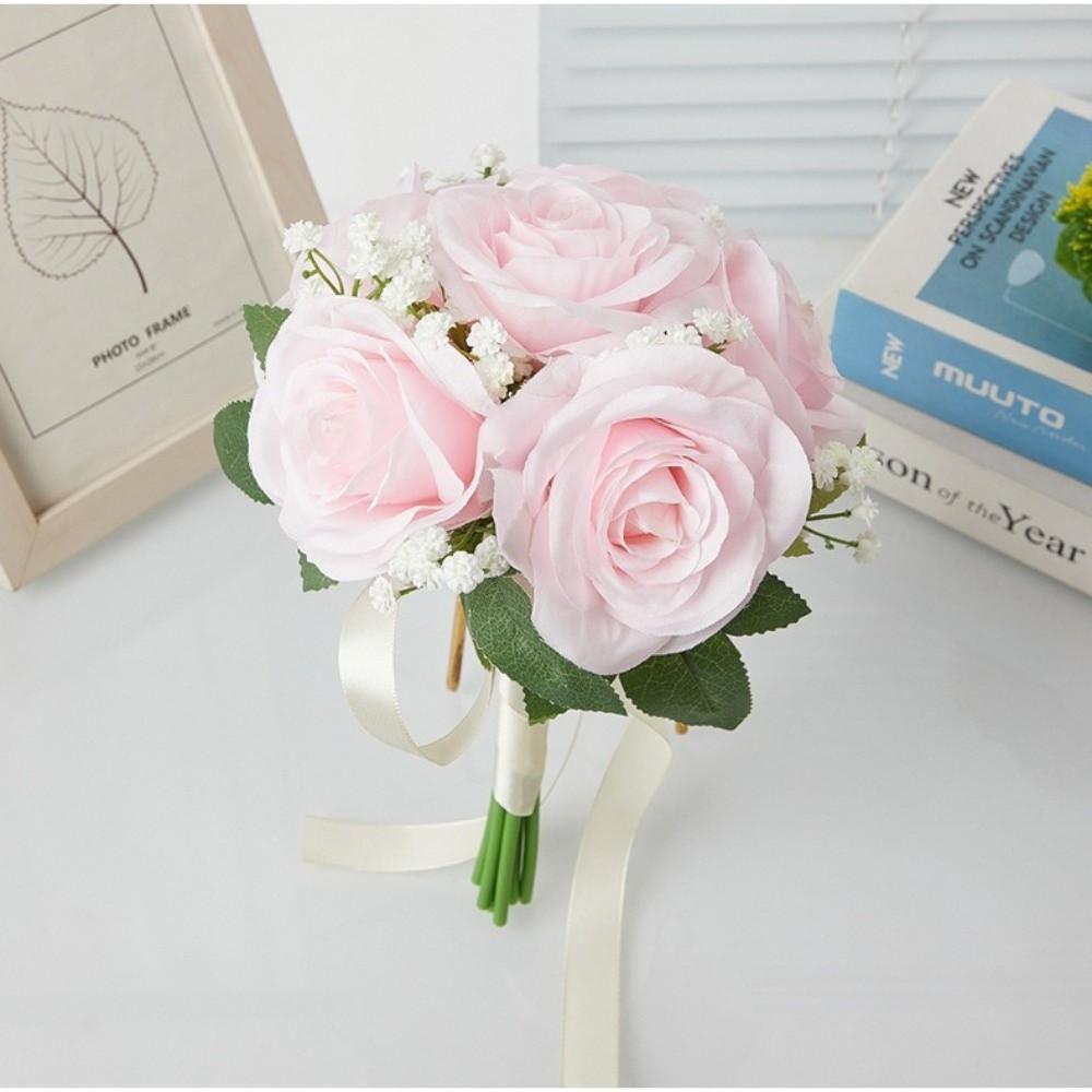 Silk Flowers Bridal Bouquet Artificial Roses Artificial Silk Flower Bouquets  Women Girls