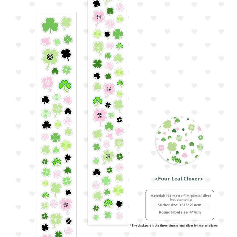 

Alphabet Star Clover Fish Cake Tape PET Sticker INS Style DIY Decorative Tape Planner Diary Ledger Decoration Supplies Scrapbook