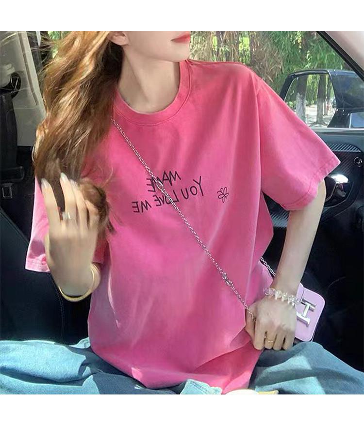 2026 New Minimalist Letter Print Trendy Versatile Summer Round Neck Casual Niche Short-Sleeved T-Shirt