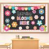 Spring Bulletin Board Set Colorful Floral Bee Cutouts Learning Blooms Here Classroom Decoration for Kindergarten School Chalkboard Wall Decor