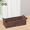 Rechteckiger Aufbewahrungskorb mit Griff, großes Fassungsvermögen, Mehrzweck, handgefertigt, dekorativ, geflochtener Korb, Dekoration