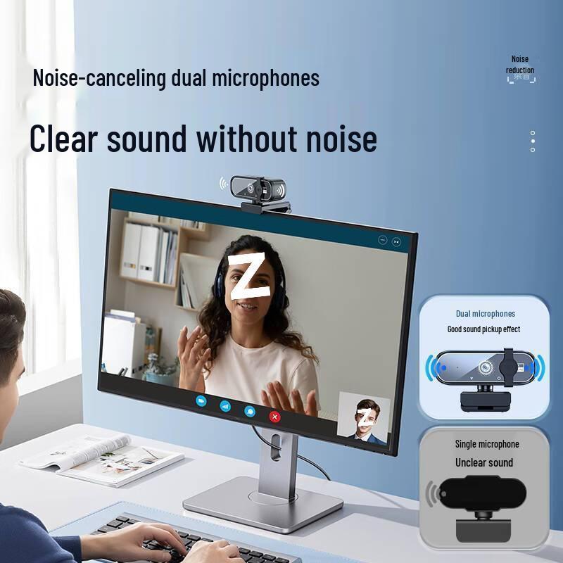 4K Ultra HD Streaming Camera with Microphone for Online Classes & Conferences