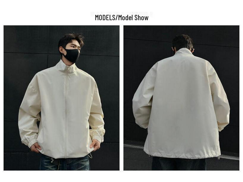 Men's Fall/Winter Plaid Patchwork Stand Collar Jacket - Trendy American High Street Style, Cool & Loose Lapel Coat