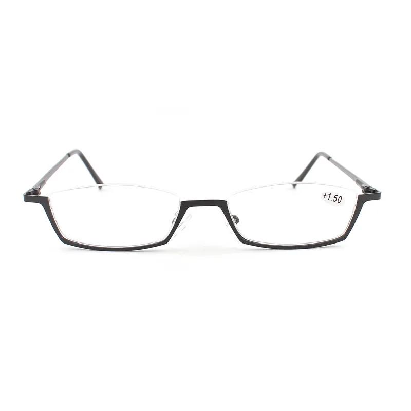 New Half Moon Metal Spring Hinge Reading Glasses Half Frame Super Light Resin Eyeglasses Vision Care +1.00~+4.0 Diopter HD Lens