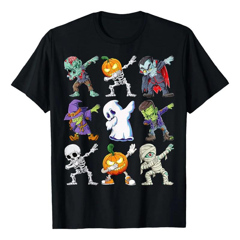 Dabbing Halloween Boys Skeleton Zombie Scary Pumpkin Mummy T S разноцветный
