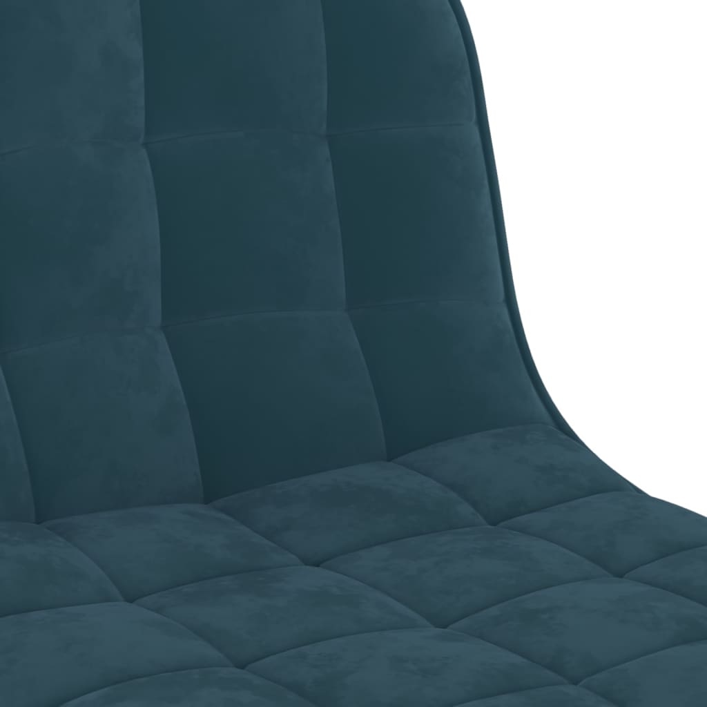 Bar Stool Set of 2 Blue Velvet