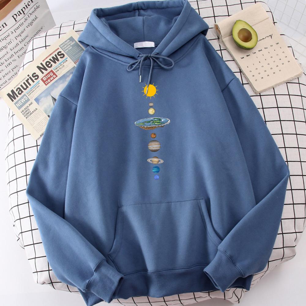 The Eight Planets Of The Solar System Print Hooded Men's Autumn Crewneck Hoodies Simple Oversize Hoodie Street Warm Sportswear