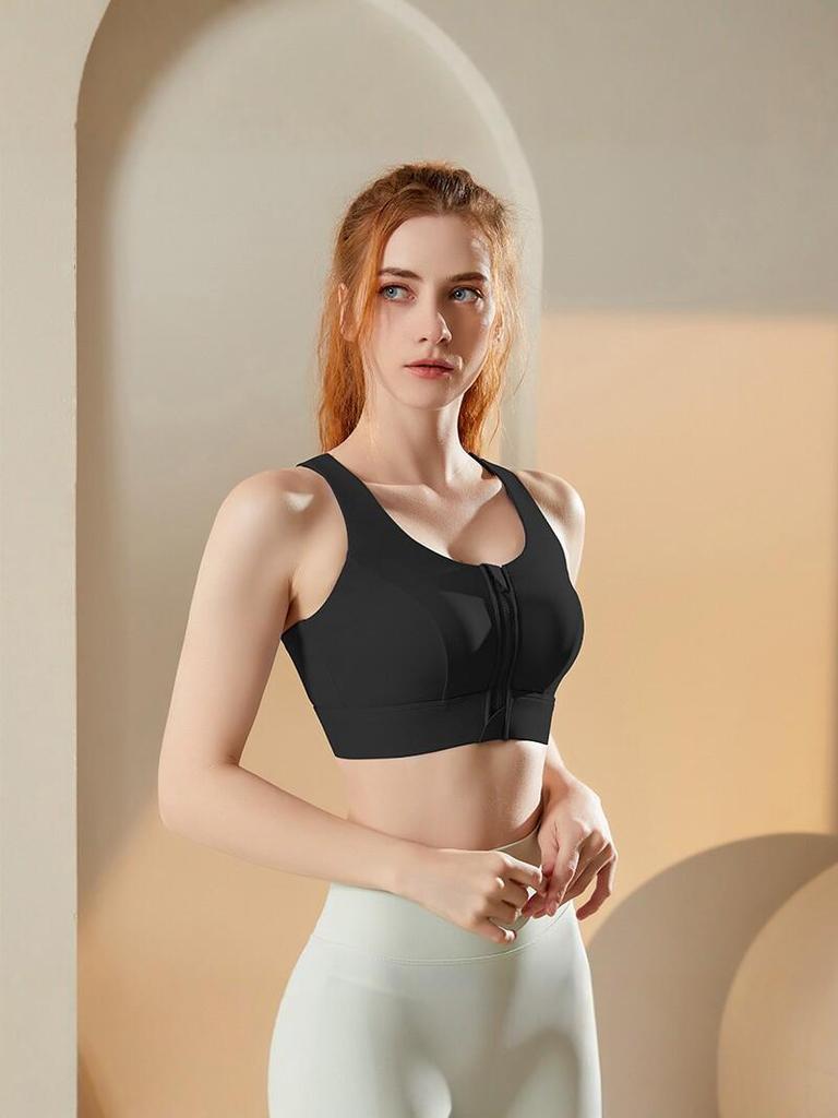 High-Intensity Front Zip Sports Bra for Women: Wire-Free, Shockproof, Yoga-Ready, Beautiful Back, Underarm Fat Reducer