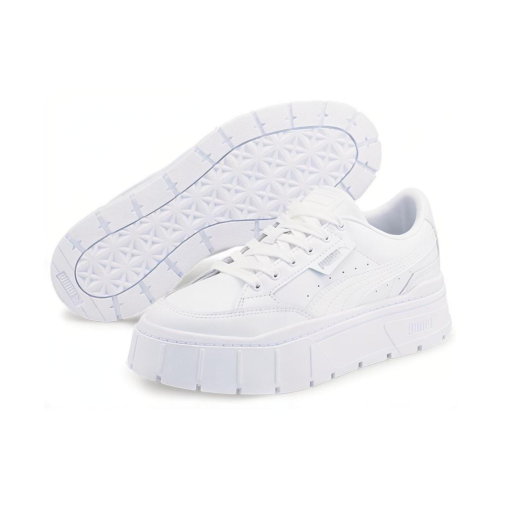 (WMNS) PUMA Mayze Stack Leather 'Triple White' Women's 384412-01